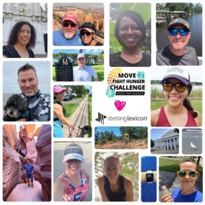 Collage of team pictures for Move 2 Fight Hunger Challenge